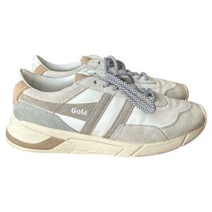 Gola Classics CLB400 Eclipse Pure Sneakers White/Feather Gray/Oat Womens 10 $135